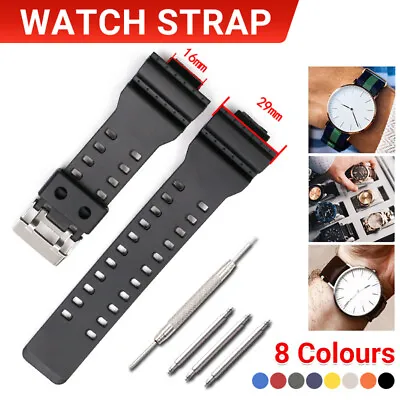 16mm Watch Band Strap Fits For G Shock GA-100 G-8900 GW-8900 Pins Tool Shock AU • $5.75