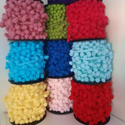 £2.25 • Buy Pompom Trim Trimming Sewing Crafts - Per Meter - Bobble Fringe Pompom