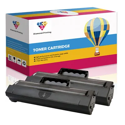 2 Black Toner Cartridge For Samsung ML1660 ML1665 ML1670 ML-1675 ML-1860 ML-1865 • £23.69