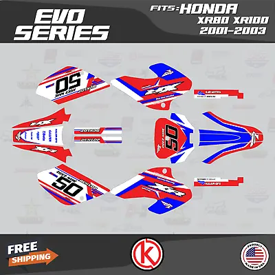 Graphics Kit For HONDA XR80 XR100 (2001-2003) Evo Series - Red • $59.99