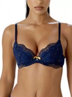 Gossard Superboost Lace  Padded Plunge Bra Underwired Mesh Lace Lingerie • £19.95