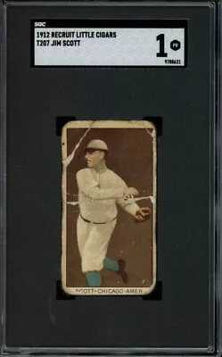 1912 T207 Recruit Jim Scott White Sox SGC 1 PR LOOK! SV • $75