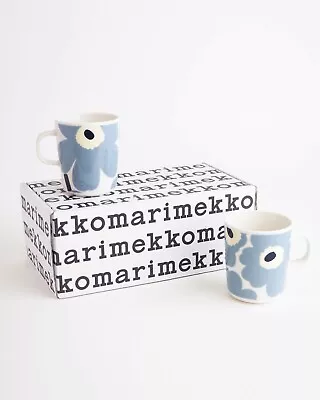 Marimekko Unikko Mug Cup 2 Set Light Blue Online Japan Only Limited Exclusive • $119.99