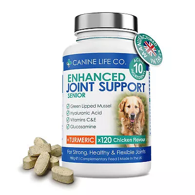 Senior Dog Joint Supplement With Green Lipped Mussel For Dogs 120 Tablets • £42.99