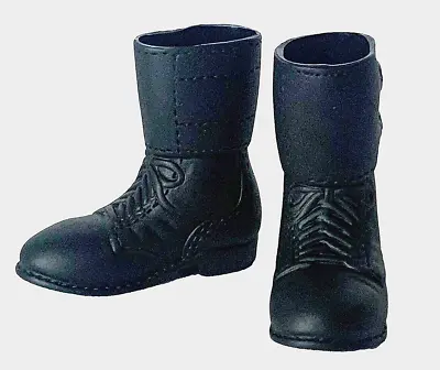 VAMAN Vintage Action Man Elite Brigade 1:6 Scale Black Tall German Lace Up Boots • £5.99