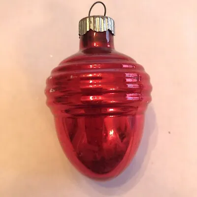 Vintage Shiny Brite Red Mercury Glass Acorn Christmas Ornament 2.5  • $16