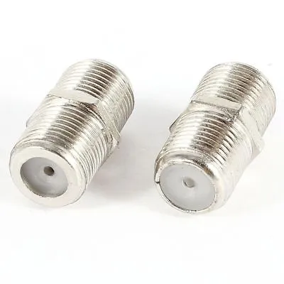 £3.99 • Buy 2 F Type Female To Female Connector Screw Coupler Satellite Coaxial Cable Joiner