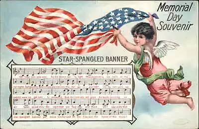 Star-Spangled Banner Sheet Music Memorial Day Patriotic C1910 Postcard • $9.89