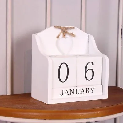 £17.57 • Buy Vintage Wooden Blocks Calendar Wooden Ornaments Perpetual Calendar  Office