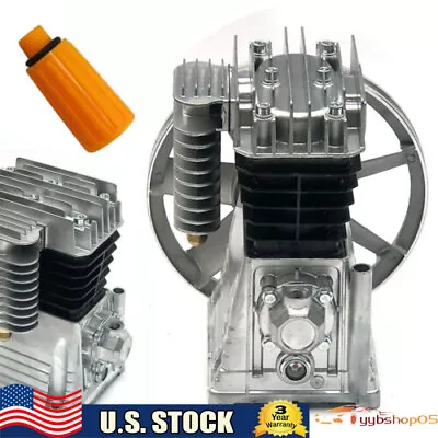 3HP Air Compressor Head Pump Motor Piston Twin Cylinder With Silencer 2.2KW • $135