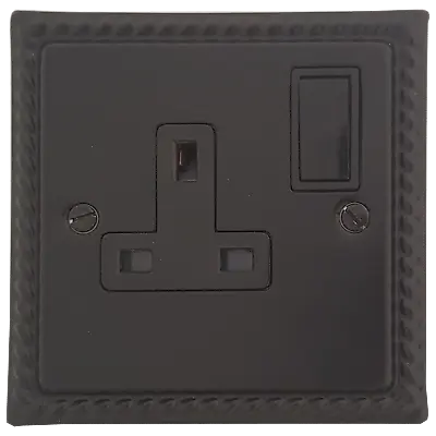 £15.20 • Buy Monarch Roped Matt Black MFB Light Switches, Plug Sockets, Dimmers, Cooker, Fuse