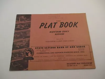 Vintage C1960s Washtenaw County Michigan Plat Map Book Farm • $49.99