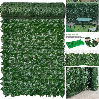 3m Artificial Hedge Fake Ivy Leaf Garden Fence Privacy Screening Roll Wall Panel • £13.99