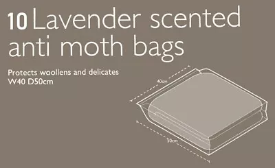 Anti Moth Lavender Bags Pack Of 10 Scented Reusable Clothes Storage Dust Protect • £4.28