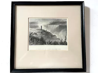 Antique Niagara Falls Engraving Drawn By W H Bartlett Framed • $48