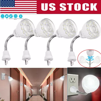 1/2/3/4 Pack White LED Night Light Plug In Motion Sensor Hallway Wall Stair Lamp • $10.56