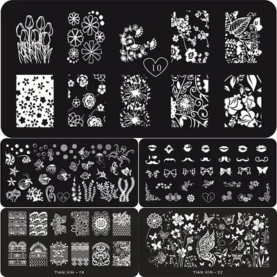 60 Nail Art Stamping Plate Stencil Template Image Plates Heart Flowers Butter... • £2.90
