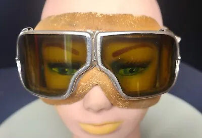 VINTAGE MOTORCYCLE SAFETY GOGGLES GLASSE- 1940s - RETRO STYLE • $195