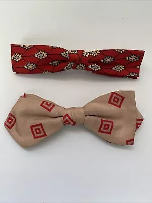 Lot Of 2 Vintage Retro Mens Clip On Bowties Ormond NYC Best Clip USA • $14.99