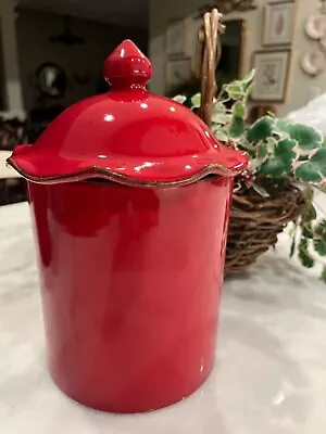 Vietri Cucina Fresca Medium RED Canister - From Italy - EXCELLENT • $29.99