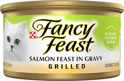 FANCY FEAST Adult Grilled Salmon In Gravy Wet Cat Food 24X85G • $49.28