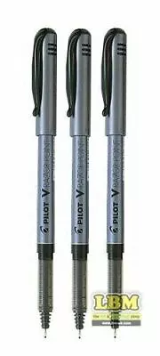 £3.45 • Buy 3 X Pilot V Razor Point Fineliner Marker Pen Xtra Fine 0.8 Tip BLACK Ink SW-V10P