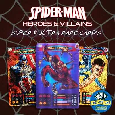 Marvel Spiderman Heroes And Villains Cards - SUPER & ULTRA RARE SINGLES - VHTF • £2.99