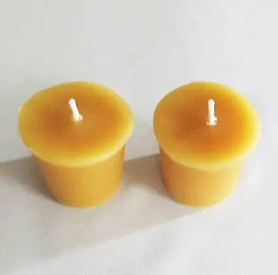 Pair Of 2 Beeswax Votive Candles Sample Pack Handmade In The US Cotton Wick🐝 • $11.22