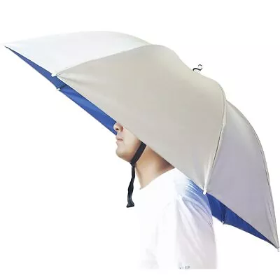 Bocampty Umbrella Hat 37 Inch Fishing Umbrella Hat Hands Free Foldable UV Prote • $14.53