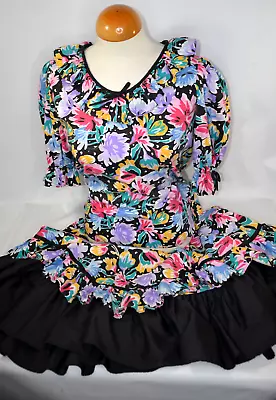 Square Dance Outfit Skirt Partners Please S Blouse Hand Made Floral Colorful • $47.99