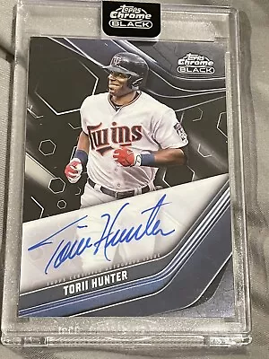 2023 Topps Chrome Black - Torii Hunter - Encased On Card Auto - Twins • $15