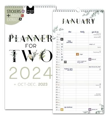 Couple Planner 2024 3 Columns FLORAL Planner For Two • £5.99