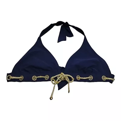 Red Carter Bikini Swim Top Size Medium Sailor Blue Gold Triangle M • $14.99