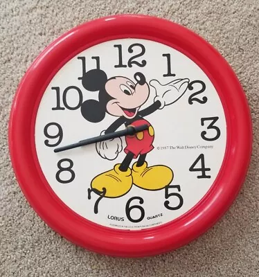 Vintage Disney Mickey Mouse Wall Clock (Lorus 1987) Tox Concept Walt Disney • $10.79