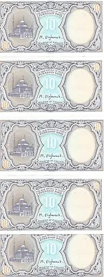 Egypt 10 Piastres  UNC  X 5  Banknotes # 2 • $3.99