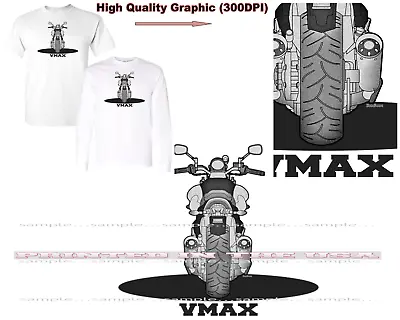 Yamaha V Max V-Max VMax Motorcycle Rear View Sponge Art DigiRods Cartoon T Shirt • $22.95