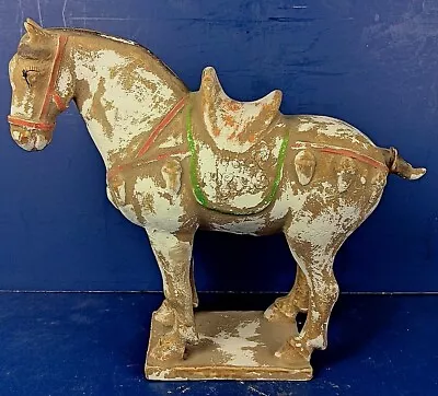 Antique Chinese Tang Dynasty Style Pottery Horse Figurine • £38.60