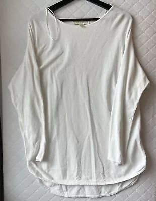 Women's MICHAEL KORS Off White Long Sleeve Tunic Top Size L • $15