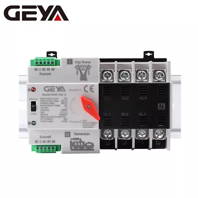 GEYA Dual Power Automatic Transfer Switch 4P 25-100A 230V Grid To AC Generator • $45.14