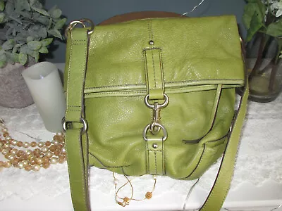 Vintage Banana Republic Kiwi Green Pebbled Leather Shoulder Bag • $12.99