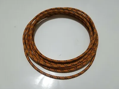 10 Feet Vintage Braided Cloth Covered Primary Wire 14 Gauge 14g Orange Black • $7.95