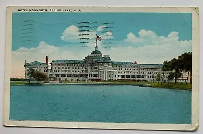 1932 NJ Postcard Spring Lake New Jersey Hotel Monmouth Building Lake Vintage • $7.49