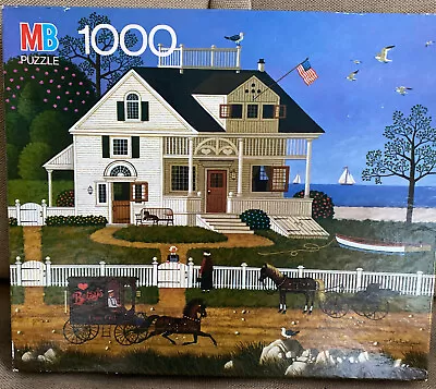 Charles Wysocki Vintage Milton Bradley 1000 Pc Puzzle PICKWICK COTTAGE Cape Cod • $15.99