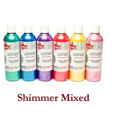 Scola Glitter Artmix Ready Mixed Paint Assorted Colours 300ml–Pack Of 6 Bottle • £19.90