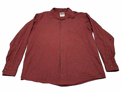 Wrangler Jeans Co Men's Button Down Long Sleeve Shirt XL X-Large Checkered Red • $10