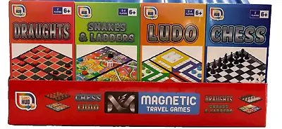 4 Mini Magnetic Games Travel Games For Kids Including Chess Ludo Snake Ladders • £2.99