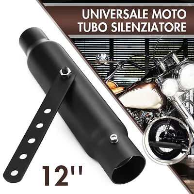 32cm Universal Motorcycle Exhaust Muffler Pipe For Cafe Racer Chopper 38-45mm UK • £24.95