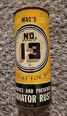 Vintage MAC'S NO. 13  UNLUCKY FOR RUST  - Full - Metal Oil Can - 1 Pint • $15