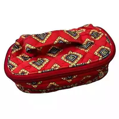 Vera Bradley Villa Red Quilted Floral Travel Cosmetic Toiletry Pouch Bag • $14