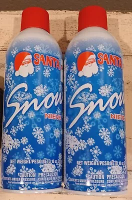 $18 • Buy LOT OF 2 Santa Snow Nieve Fake Snow Spray Cans Christmas Windows/Mirrors